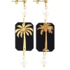 Orecchini Palma Plexiglass Mini Nero Perla