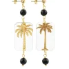 Orecchini Palma Plexiglass Mini Trasparente Nero