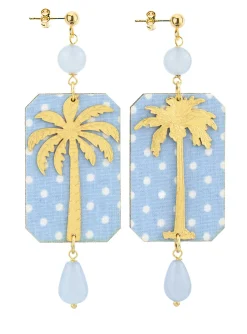 Orecchini Palma Pois Celeste