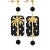 Orecchini Palma Pois Mini Nero