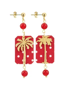 Orecchini Palma Pois Mini Rubino