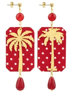 Orecchini Palma Pois Rubino