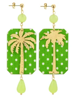 Orecchini Palma Pois Verde Prato
