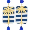 Orecchini Palma Righe Blu