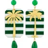 Orecchini Palma Righe Verde