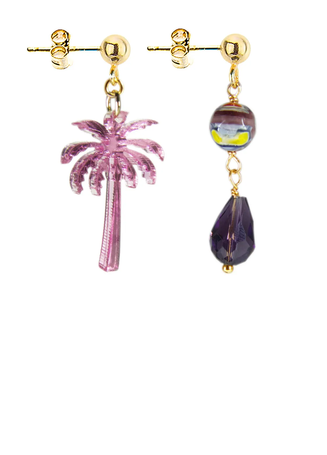 Orecchini Palma Specchio Mini Fucsia