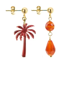 Orecchini Palma Specchio Mini Rubino