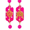 Orecchini Pois Quadrifoglio E Nodo Mini Fucsia