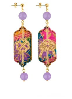 Orecchini Quadrifoglio E Nodo Mini Lilla