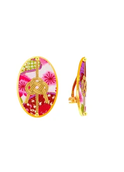 Orecchini Quadrifoglio E Nodo Fucsia