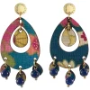 Orecchini Tan Mono Ovale Blu