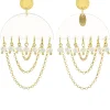 Orecchini Tan Mono Semicerchio Plexi Trasparente Perla