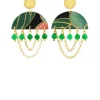 Orecchini Tan Mono Semicerchio Mini Verde