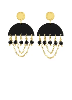 Orecchini Tan Mono Semicerchio Mini Plexi Nero
