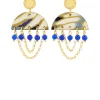 Orecchini Tan Mono Semicerchio Mini Blu