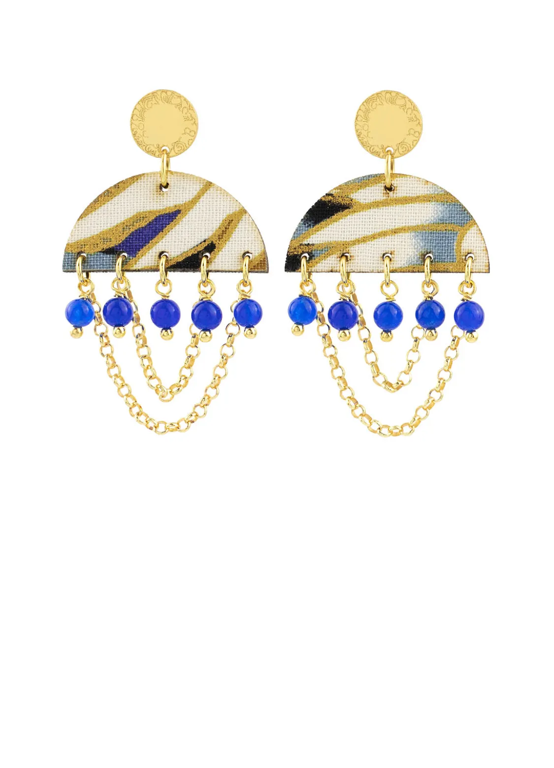Orecchini Tan Mono Semicerchio Mini Blu
