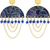 Orecchini Tan Mono Semicerchio Blu