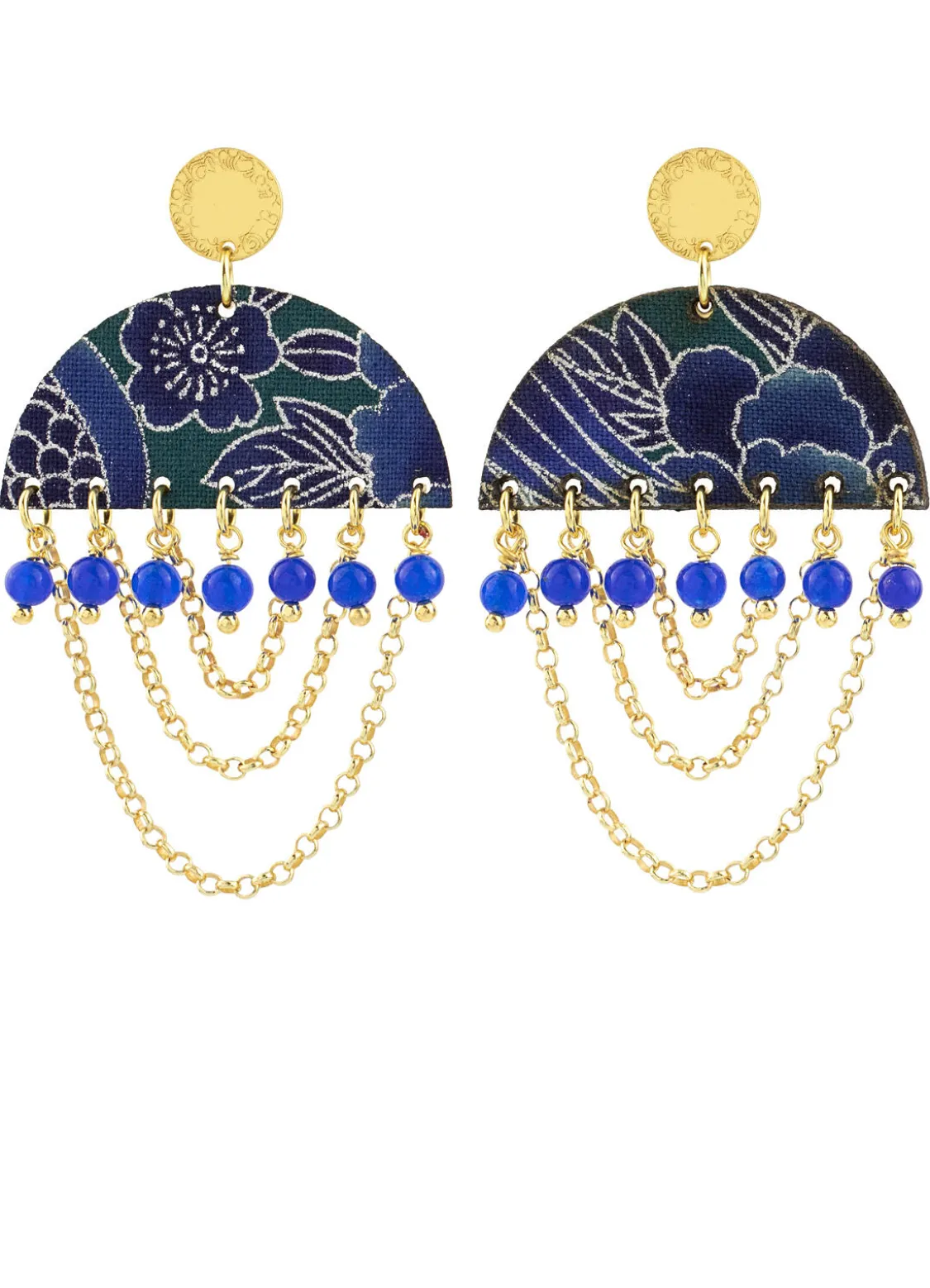 Orecchini Tan Mono Semicerchio Blu