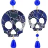 Orecchini Teschio Grande Blu