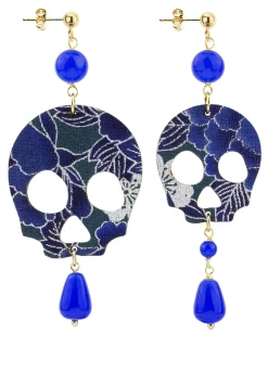 Orecchini Teschio Grande Blu