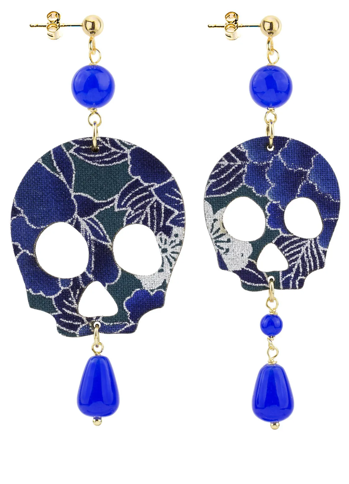 Orecchini Teschio Grande Blu