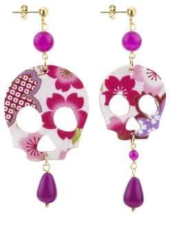 Orecchini Teschio Grande Fucsia