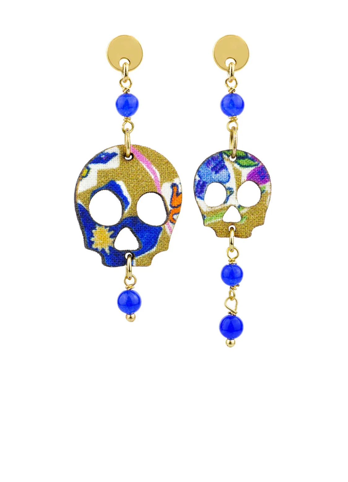 Orecchini Teschio Mini Blu