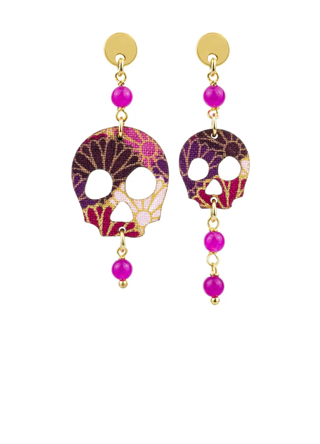Orecchini Teschio Mini Fucsia