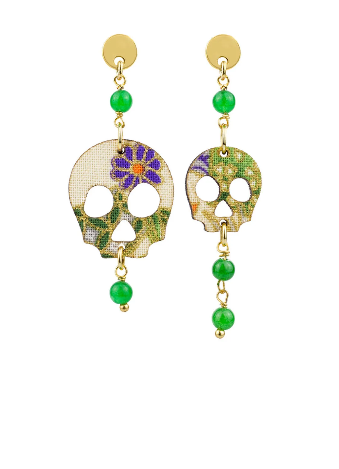 Orecchini Teschio Mini Verde