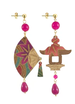 Orecchini Ventaglio Piccolo Fucsia