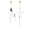 Orecchini Ventaglio Plexi Trasparente Mini Perla