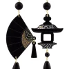 Orecchini Ventaglio Plexi Grande Nero