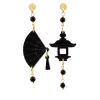 Orecchini Ventaglio Plexi Mini Nero