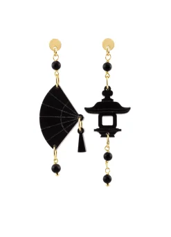 Orecchini Ventaglio Plexi Mini Nero