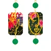 Orecchini Viso E Fiore Mini Verde