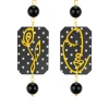 Orecchini Viso E Fiore Mini Pois Nero