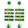 Orecchini Viso E Fiore Righe Verde
