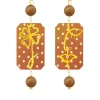 Orecchini Viso E Quadrifoglio Mini Pois Marrone