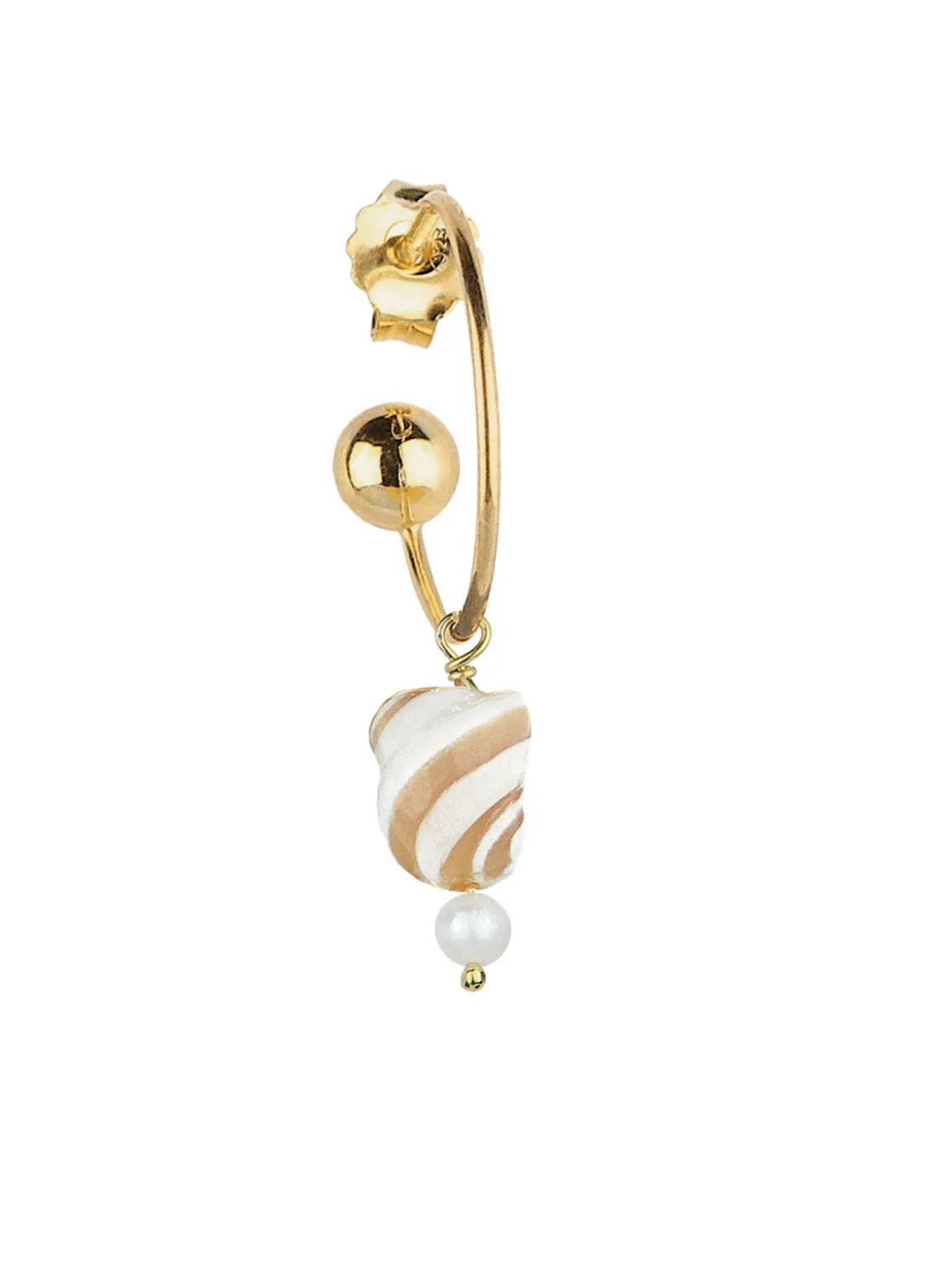 Orecchino Hoop Campanella Conchiglia Perla