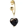 Orecchino Hoop Cuore Nero Perla