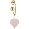 Orecchino Hoop Cuore Rosa Perla