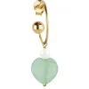 Orecchino Hoop Cuore Verde Giada Perla