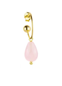 Orecchino Hoop Goccia Rosa