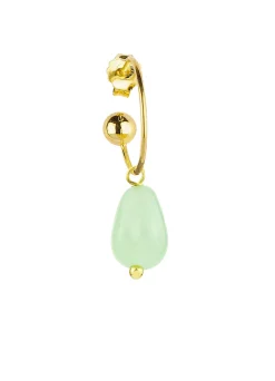 Orecchino Hoop Goccia Verde Giada