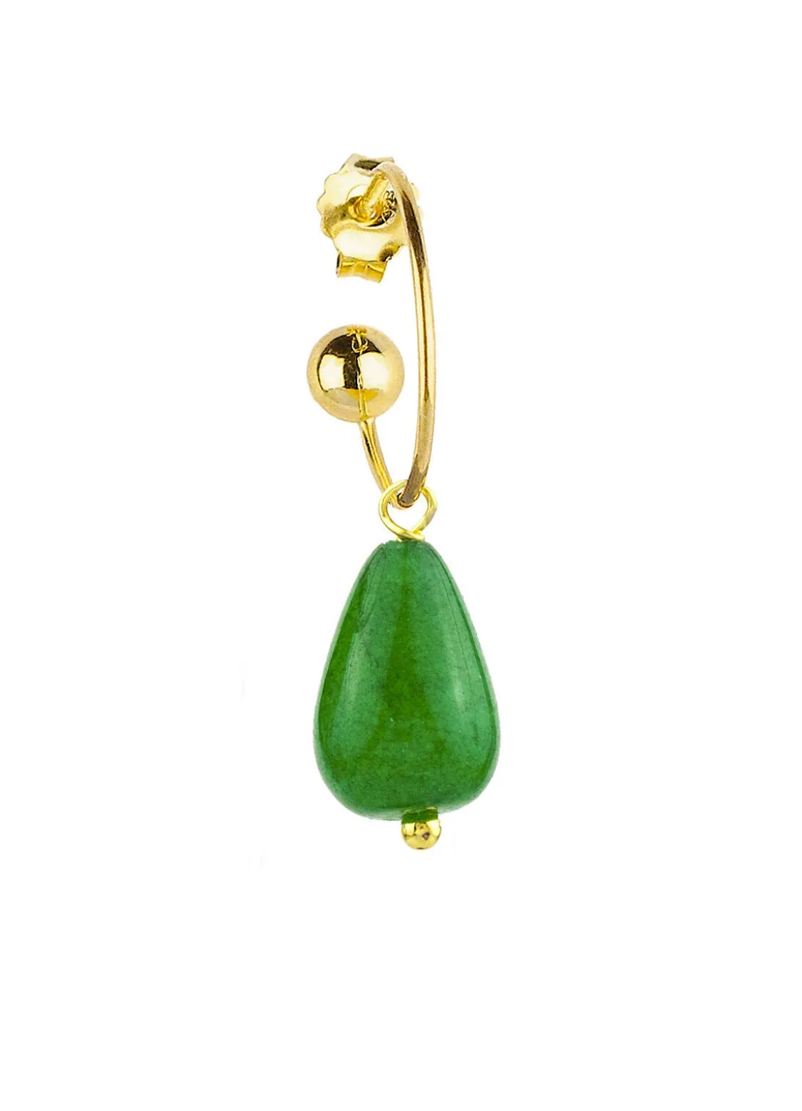 Orecchino Hoop Goccia Verde