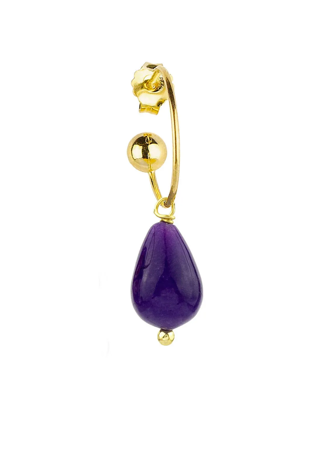 Orecchino Hoop Goccia Viola