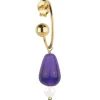 Orecchino Hoop Goccia Viola Perla