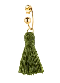 Orecchino Hoop Nappa Verde Oliva