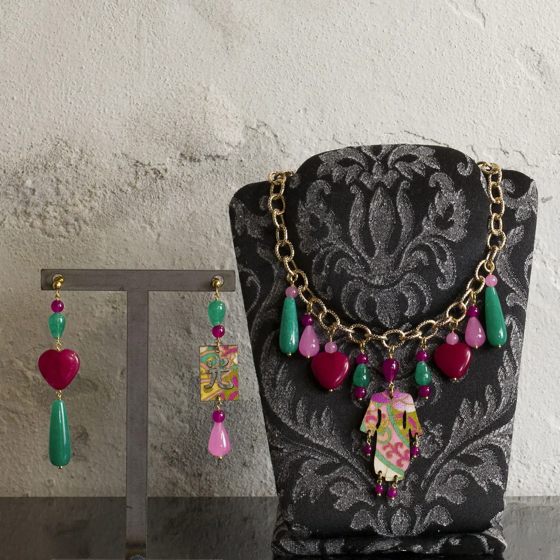 Parure Girocollo Kimono Solo Io Fucsia