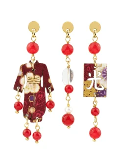 Tris Orecchini Kimono Mini Rubino